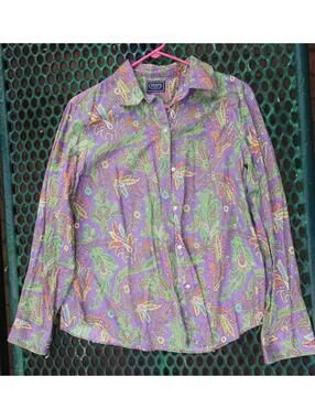 Chaps Classics Purple Paisley Button-Up Shirt size xs-small